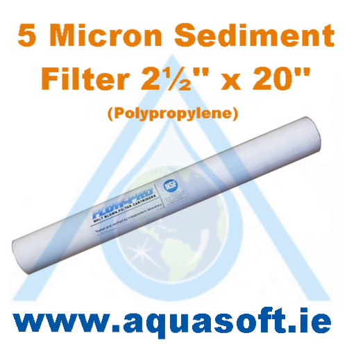 5 Micron Sediment filter 2½" x 20" Spun Polypropylene